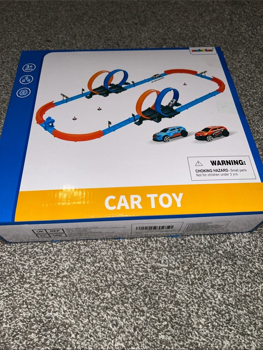 Car Toy Loop Racing Set - Blue and Orange